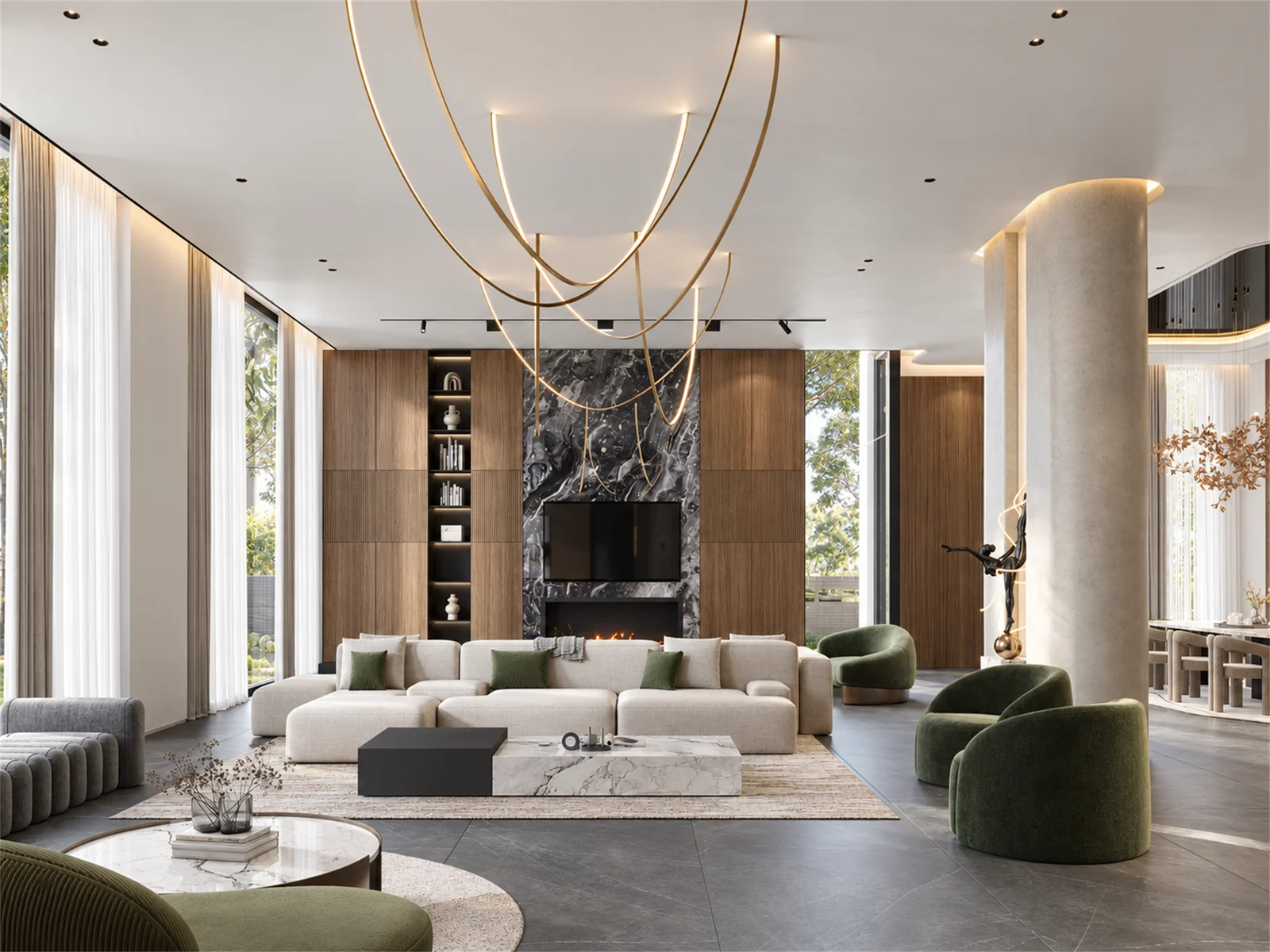 Reception lounge & garden outlook