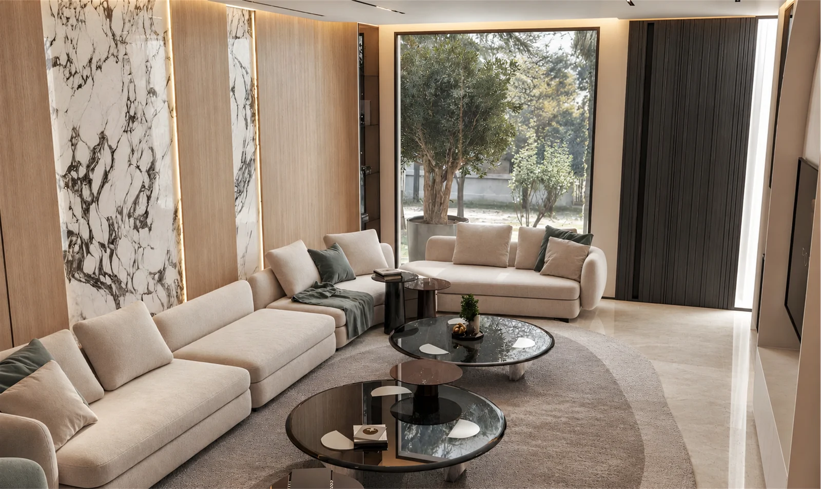 Reception lounge overlooking the garden