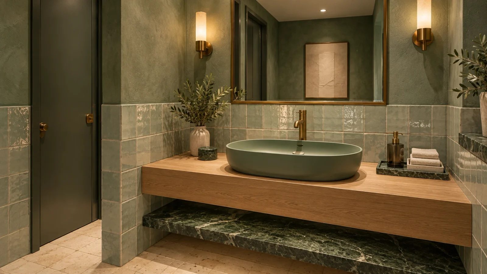 Sage bathroom