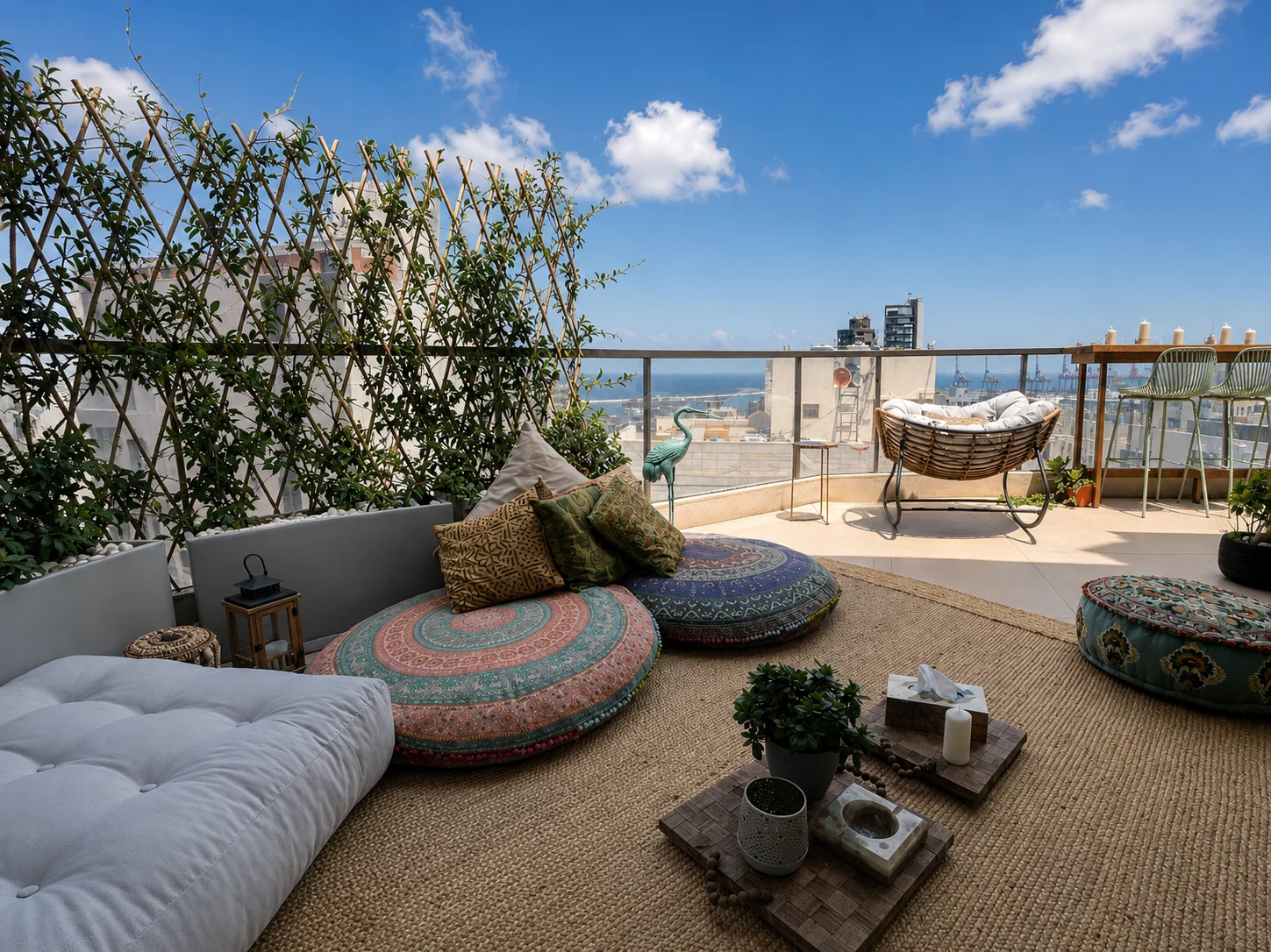 Terrace seating & open city views