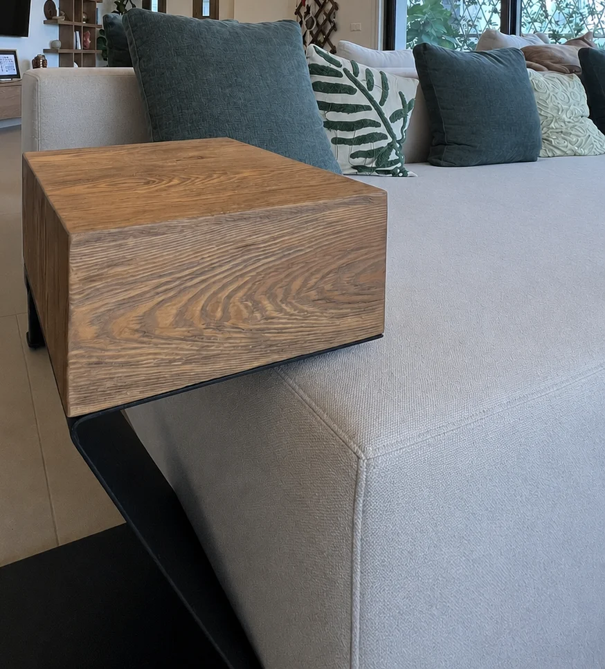 Sofa-side table & green accents