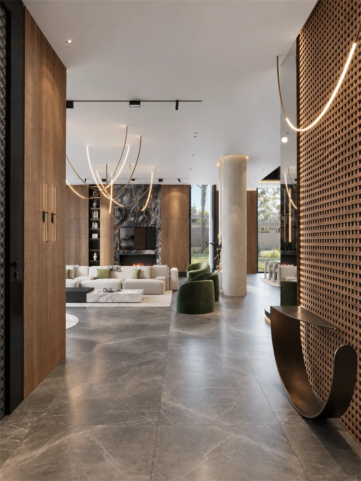 Entrance passage opening onto the reception