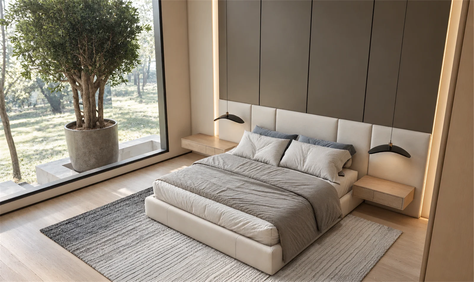 Bedroom seating arrangement & garden outlook