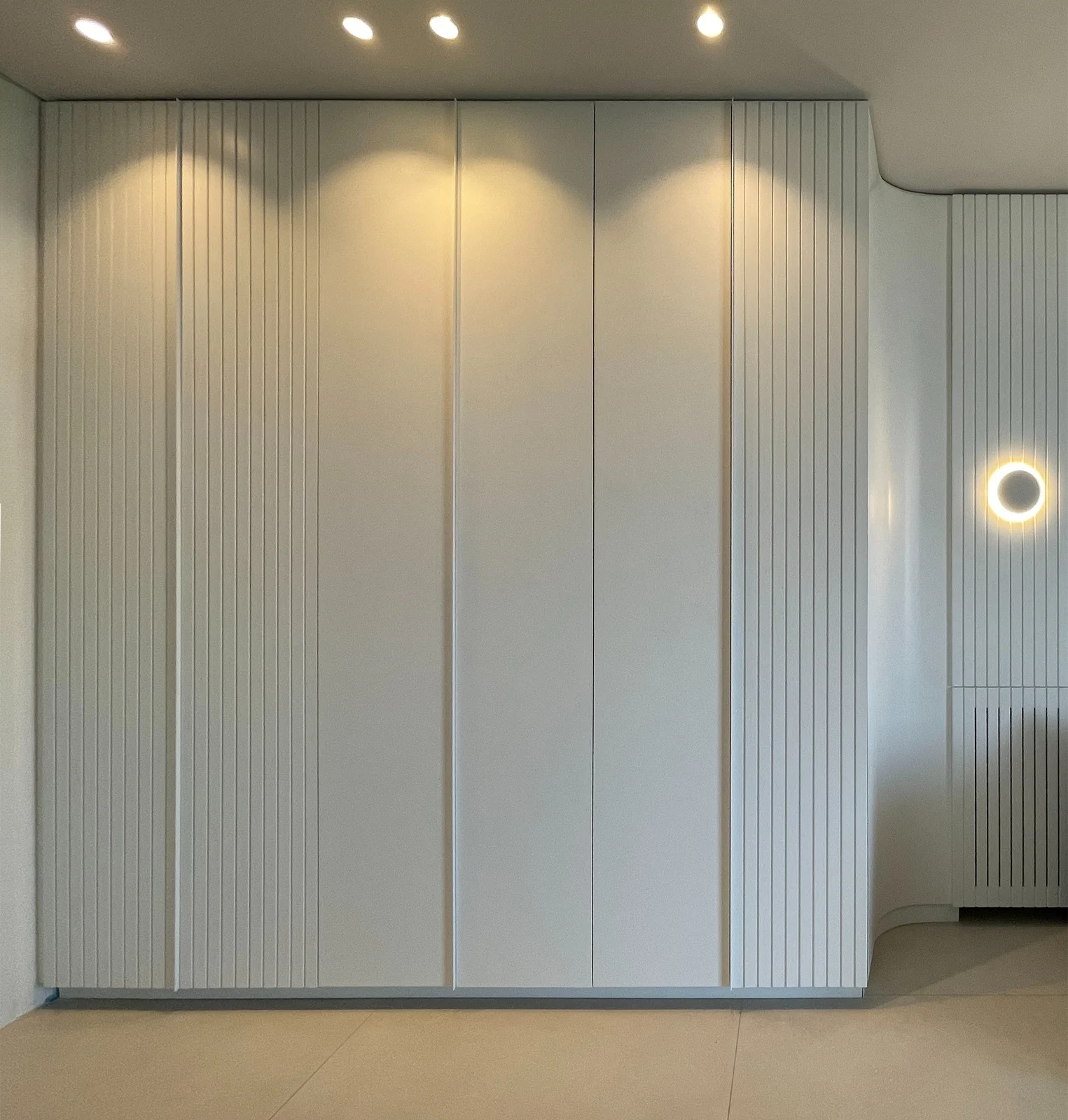 Fluted wall panels & integrated storage