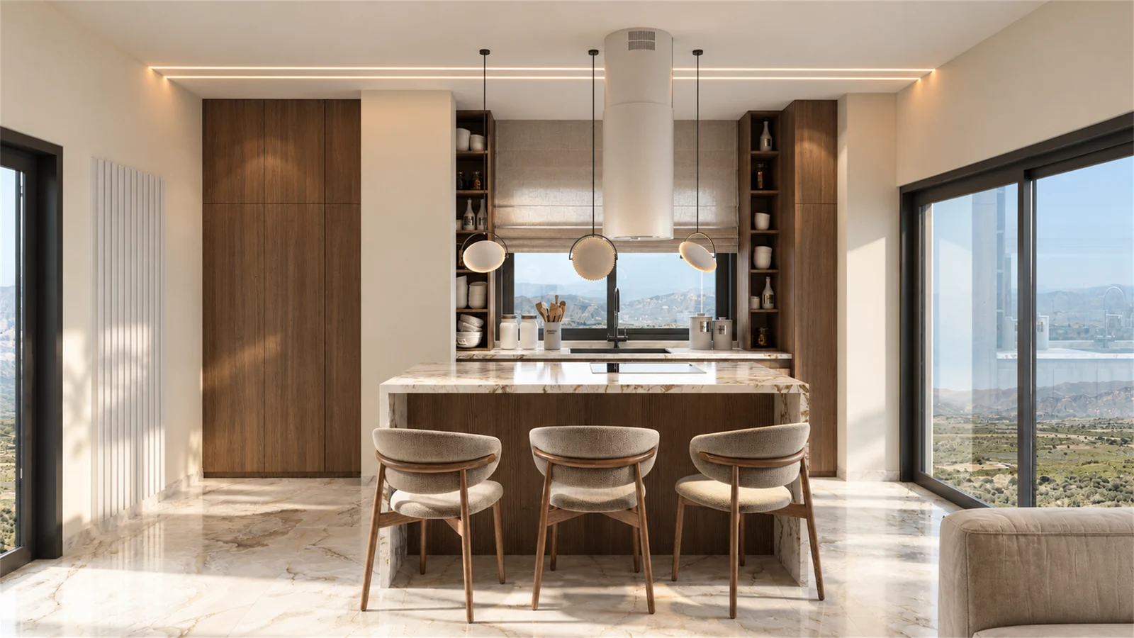 Kitchen island & pendant lighting