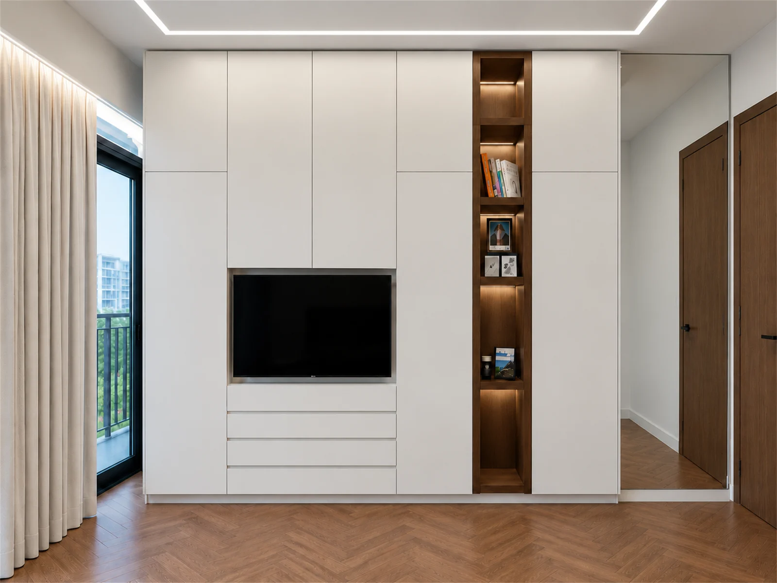 Bedroom wardrobes & integrated TV cabinetry