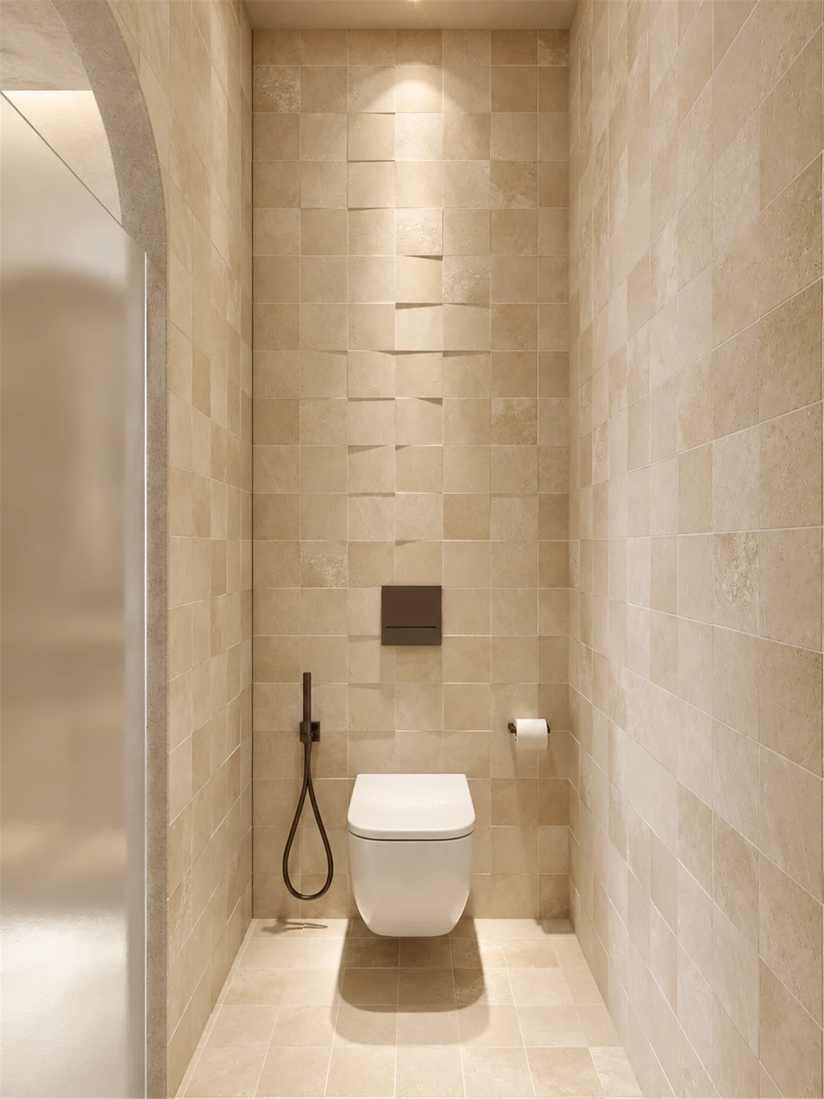 Private WC with tiled walls