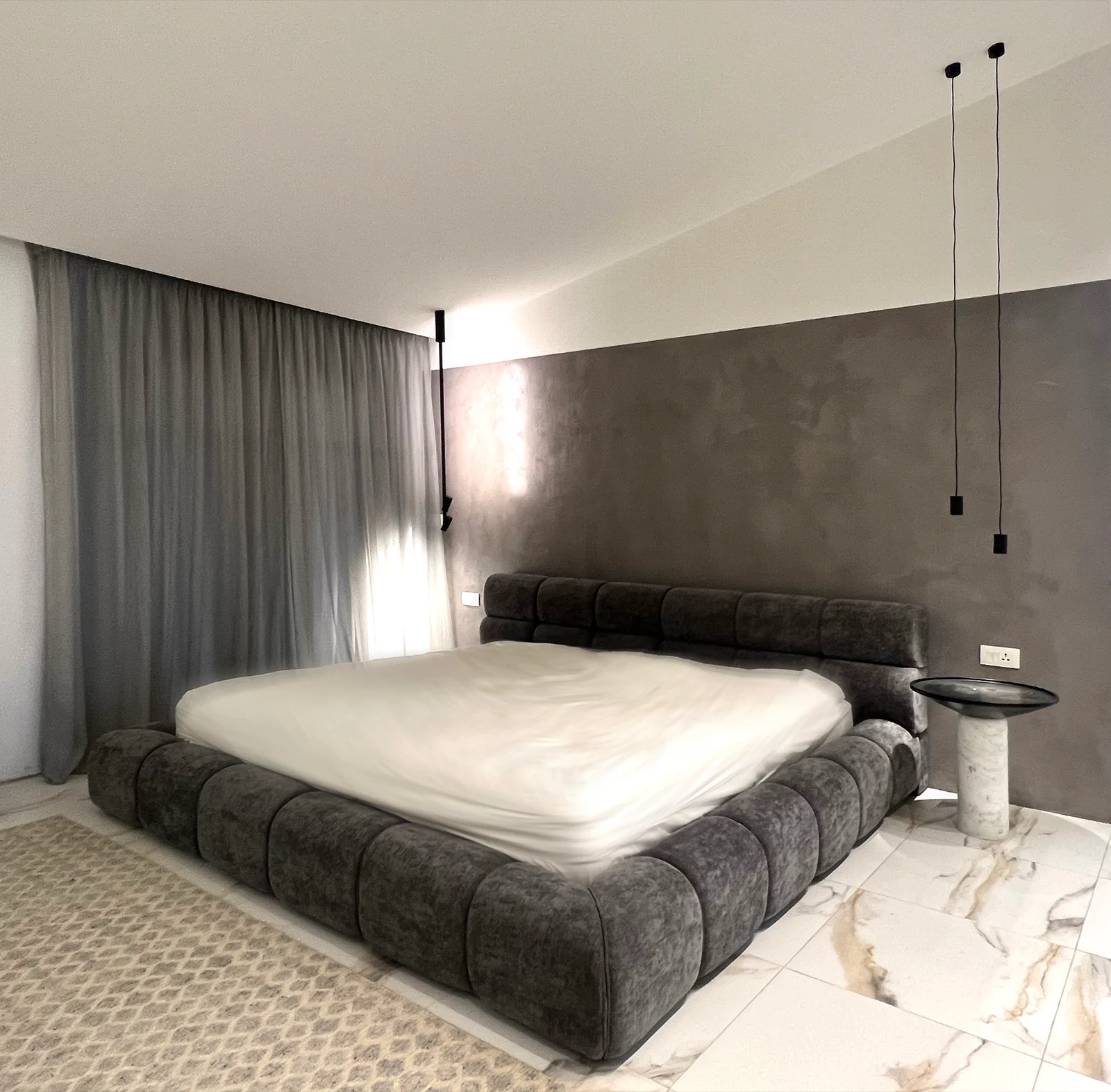 Bedroom textures & bedside lighting