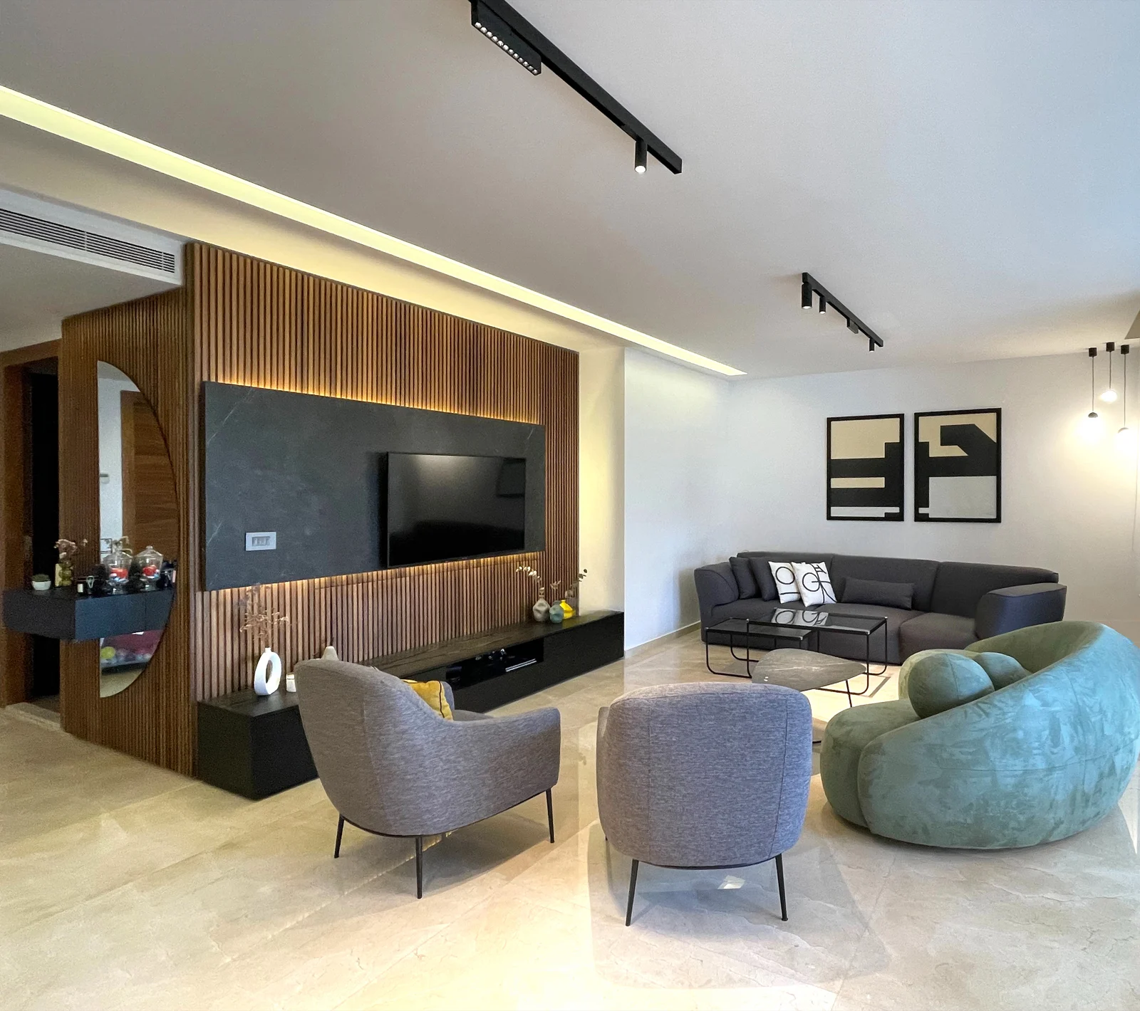 Living room & timber feature wall
