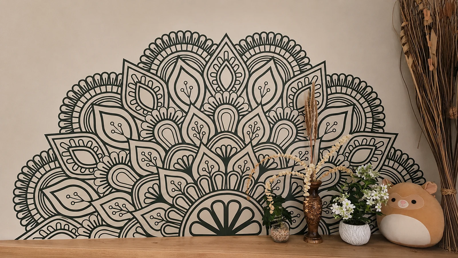 Mandala feature wall & bedside details