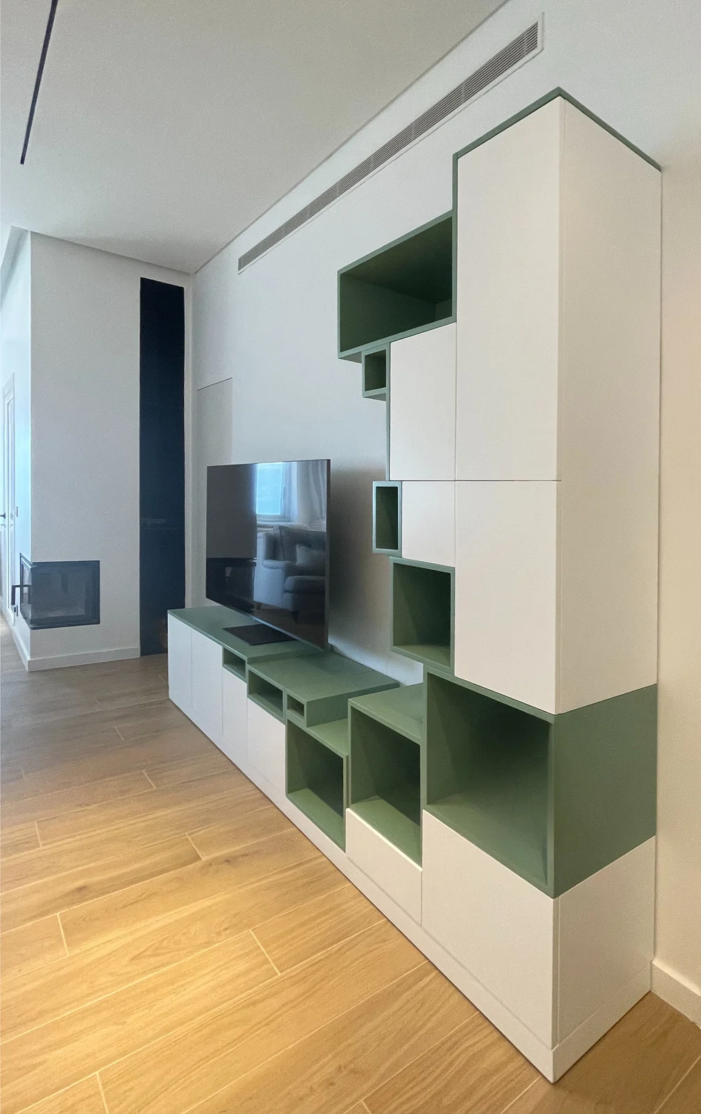 Geometric shelving detail